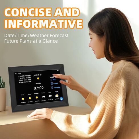 WiFi Digital Calendar Clock, Smart Touchscreen Electronic 2026 Calendar Family Planner for Scheduling/Organizing/Reminders,No APP(10.1inch Black) in Saudi Arabia