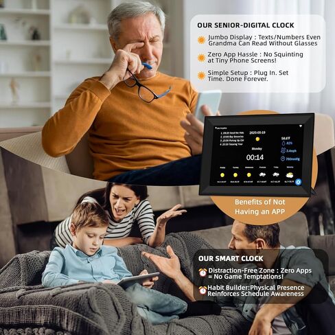WiFi Digital Calendar Clock, Smart Touchscreen Electronic 2026 Calendar Family Planner for Scheduling/Organizing/Reminders,No APP(10.1inch Black) in Saudi Arabia