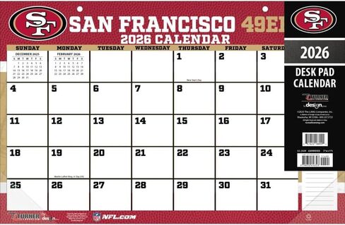 سان فرانسيسكو 49Ers 2026 17x11 تقويم مكتبي (26998901050) in Kuwait