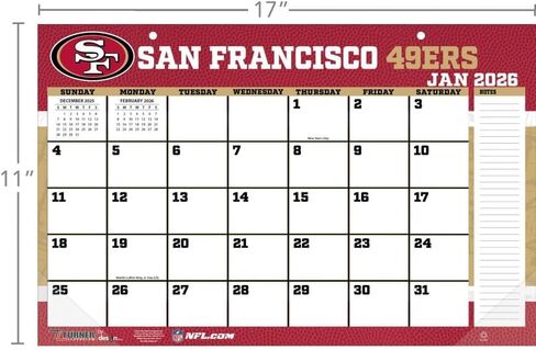 سان فرانسيسكو 49Ers 2026 17x11 تقويم مكتبي (26998901050) in Kuwait