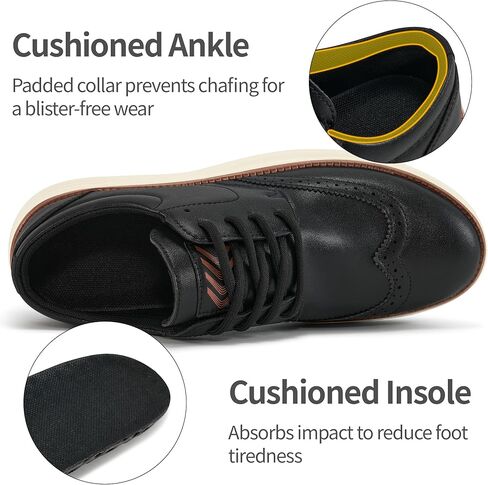 أحذية أكسفورد للرجال: حذاء كاجوال مريح من جلد البولي يوريثان باللون الأسود 11 للعمل المكتبي in Kuwait