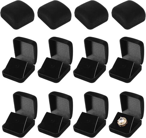 12 Pcs Black Velvet Challenge Coin Presentation Display Box Velvet Gift Box Single Lapel Badge Display Holders with Stereo Display Cardboard for Christmas Wedding Engagement Birthday Anniversary in Saudi Arabia