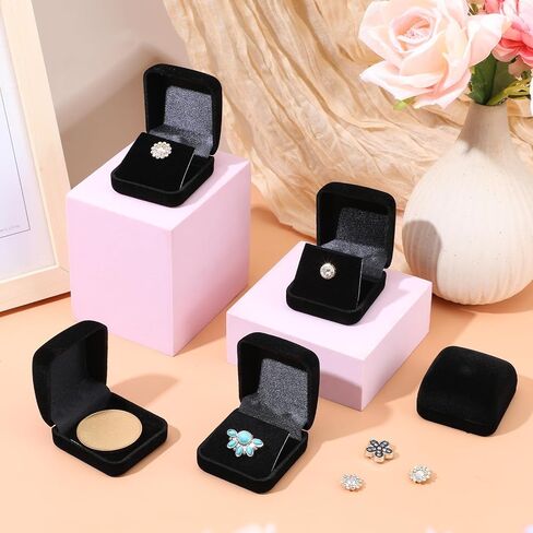 12 Pcs Black Velvet Challenge Coin Presentation Display Box Velvet Gift Box Single Lapel Badge Display Holders with Stereo Display Cardboard for Christmas Wedding Engagement Birthday Anniversary in Saudi Arabia