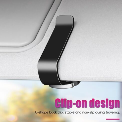 One-Handed car Sunglasses Holder, 2pack Durable Visor Sunglasses Clip, car Interior Accessories for Men and Women, Universal Silicone pad Sunglasses Holder. (Black) in Saudi Arabia