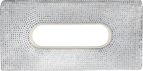 Bling Car Sun Visor Tissue Box Holder, PU Leather Auto Paper Towel Cover, Glitter Crystal Rhinestone Napkin Holder, Car Decoration Accessories for Women (Black) in Saudi Arabia