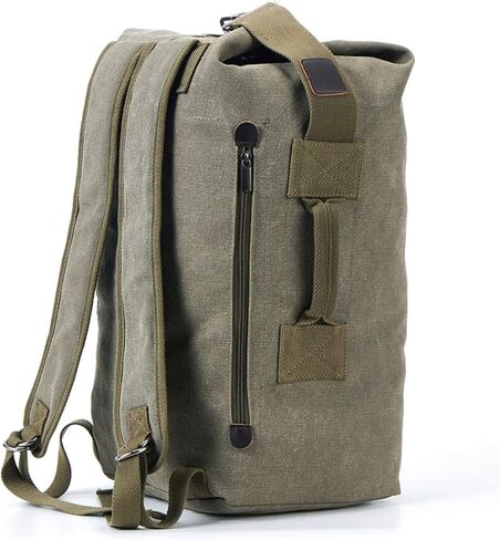 FANDARE Canvas Bucket Bag for Women Men Large Capacity Travel Backpack Retro Street Fashion Carryall Backpack Military Green B L in Saudi Arabia
