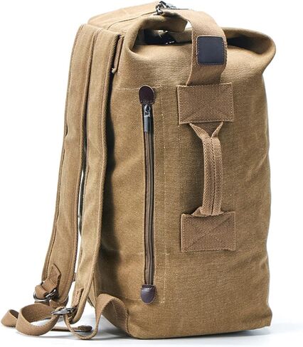 FANDARE Canvas Bucket Bag for Women Men Large Capacity Travel Backpack Retro Street Fashion Carryall Backpack Military Green B L in Saudi Arabia