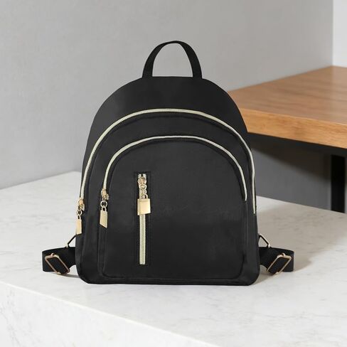 Women's 5L Mini Waterproof Backpack, Compact Lightweight Daypack with 3 Pockets for Daily Outings/Short Trips(Black) in Saudi Arabia