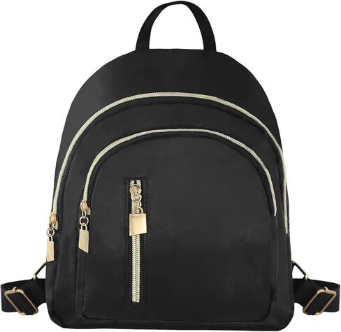 Women's 5L Mini Waterproof Backpack, Compact Lightweight Daypack with 3 Pockets for Daily Outings/Short Trips(Black) in Saudi Arabia
