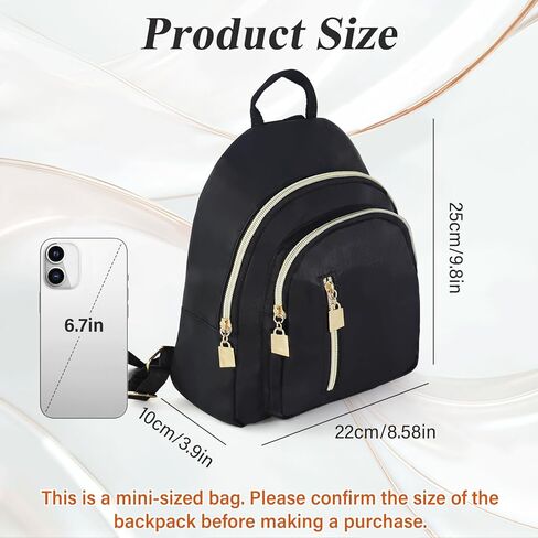 Women's 5L Mini Waterproof Backpack, Compact Lightweight Daypack with 3 Pockets for Daily Outings/Short Trips(Black) in Saudi Arabia