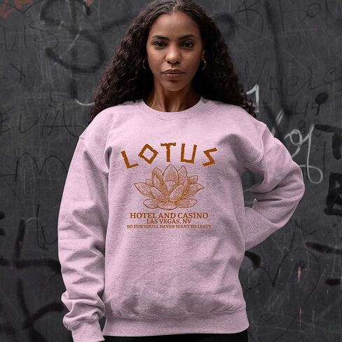 Lotus Hotel and Casino Adult Crewneck Sweatshirt, Soft Fleece, Graphic Pullover in Saudi Arabia