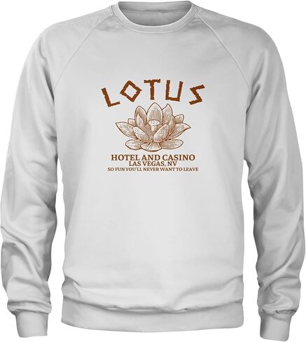Lotus Hotel and Casino Adult Crewneck Sweatshirt, Soft Fleece, Graphic Pullover in Saudi Arabia