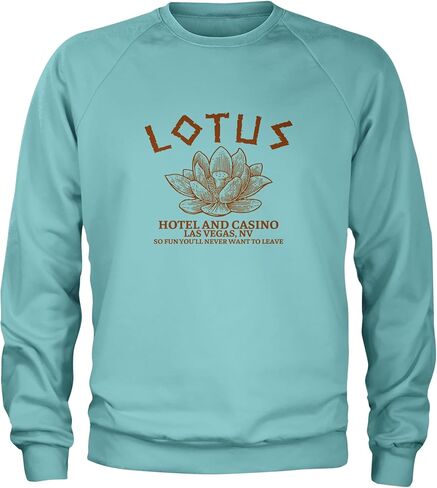 Lotus Hotel and Casino Adult Crewneck Sweatshirt, Soft Fleece, Graphic Pullover in Saudi Arabia