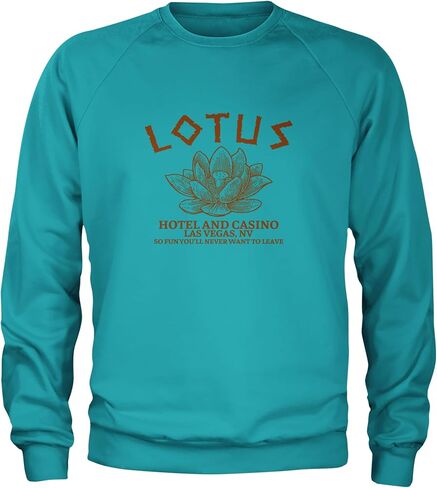 Lotus Hotel and Casino Adult Crewneck Sweatshirt, Soft Fleece, Graphic Pullover in Saudi Arabia