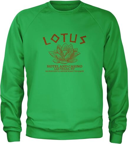 Lotus Hotel and Casino Adult Crewneck Sweatshirt, Soft Fleece, Graphic Pullover in Saudi Arabia