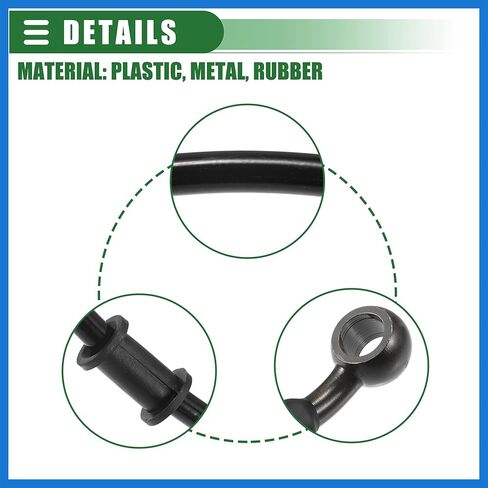 Universal Brake Hose Motorcycle ATV Dirt Bike Motocross Braided Hydraulic Brake Line Oil Hose Pipeline, 140cm, Durable, Metal, Black Army Green, 1 Set Auto Accessories in Saudi Arabia