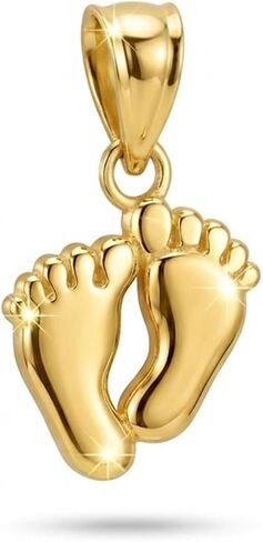 Gold Mini Feet Charm Pendant - 10 Karat Gold in Saudi Arabia