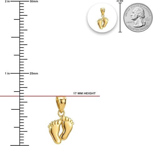 Gold Mini Feet Charm Pendant - 10 Karat Gold in Saudi Arabia