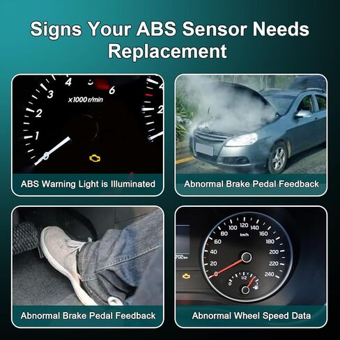 Rear ABS Wheel Speed Sensor Compatible with 2015-2020 Kia Sorento Left Right, Front Driver or Passenger ABS Sensor Fit for Genesis G80 G90 2017-2020, 58980C5000 52750C5000 in Saudi Arabia