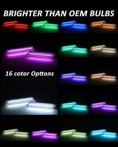 Bestview RGB LED Side Marker Lights Compatible with Chevy Camaro 2010 2011 2012 2013 2014 2015, 16 Color Lighting Clear Lens, Pack of 4 in Saudi Arabia