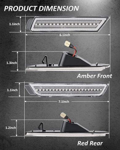Bestview RGB LED Side Marker Lights Compatible with Chevy Camaro 2010 2011 2012 2013 2014 2015, 16 Color Lighting Clear Lens, Pack of 4 in Saudi Arabia