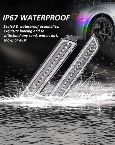 Bestview RGB LED Side Marker Lights Compatible with Chevy Camaro 2010 2011 2012 2013 2014 2015, 16 Color Lighting Clear Lens, Pack of 4 in Saudi Arabia