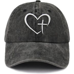قبعة بيسبول كلاسيكية للأب والأم مع تطريز متقاطع على شكل قلب، قبعة يسوع الدينية قابلة للتعديل in Kuwait