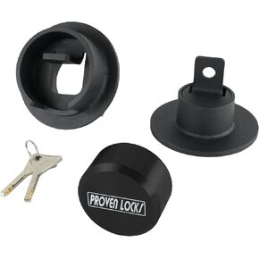 قفل مقطورة عالي التحمل موديل PL-2 من الصناعات المثبتة، يناسب عيون مقاس 3 بوصات، صنع في الولايات المتحدة الأمريكية، (أسود) in Kuwait
