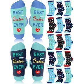 24 Pairs Internatianl Doctors Day Appreciaiton Socks Gifts Bulk Best Doctor Ever Socks Favors for Party Veterinarian Dentist Ems Doctors Day Ems Week Present in Kuwait