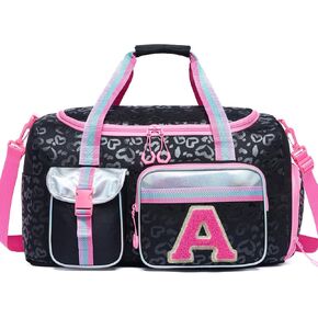 Duffle Bag for Kids Travel Bag Personalized Initial Dance Bag for Girls Birthday Christmas Gifts for Girls Toddler Overnight Bags with Shoe Compartment in Kuwait