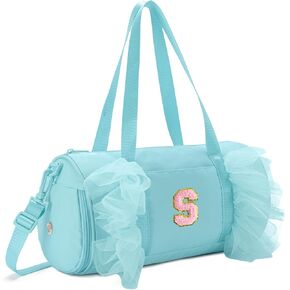 هدايا عيد ميلاد من Gitus للفتيات من سن 4 إلى 8 سنوات حقيبة رقص مخصصة وحقائب دفل مع حقيبة باليه برقعة الحروف الأولية للفتيات حقيبة سفر صغيرة (لافندر-A) in Kuwait