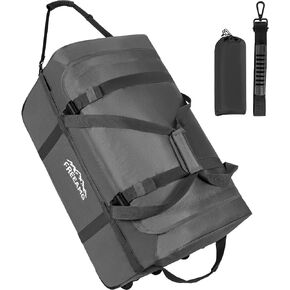 حقيبة دفل قابلة للطي سعة 116 لتر مع 3 عجلات ومقبض، حقيبة دفل كبيرة للسفر مقاس 30 بوصة للسفر والتخييم والهواء الطلق in Kuwait