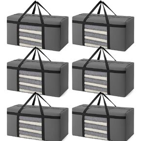 CIVJET 6 عبوات كبيرة جدًا من الحقائب المتحركة سعة 90 لترًا مع نافذة شفافة، وحقائب تخزين شديدة التحمل مع سحابات ومقابض، وحقائب تعبئة جامعية للملابس والصناديق ومستلزمات التخييم والحركة، باللون الوردي in Kuwait