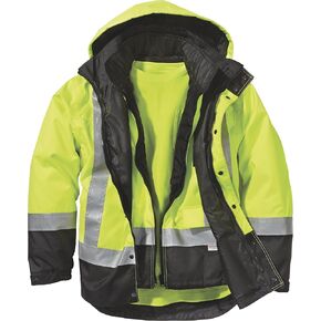 Gravel Gear Hi-Vis 4-in-1 Parka - Lime, Class 3 (L) in Saudi Arabia
