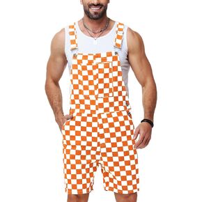 Mens Checkered Bibs Overalls Adult Cotton Denim Jeans Jumpsuits in Saudi Arabia