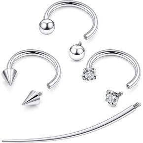 F136 التيتانيوم 20/18/16/14 جرام حدوة الحصان الحاجز الأنف الشفاه خواتم الثقب 8/10/12 مللي متر الغضروف اللولب Daith أقراط مجوهرات للنساء الرجال in Kuwait