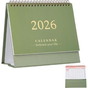 تقويم مكتب صغير من NUOBESTY 2026 تقويم قابل للطي لمدة 18 شهرًا للمنزل والمدرسة والمكتب وسطح المكتب مخطط شهري أخضر 19 × 16.5 سم in Kuwait