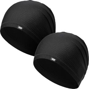 AUSFLUG 2-Pack Cooling Skull Cap Beanie Men Women - Breathable Mesh Quick-Dry Skully Hat for Running Cycling Gym in Saudi Arabia