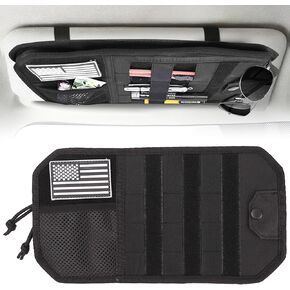 منظم حاجب الشمس للسيارة 1000D، منظم حاجب الشمس مع سحاب ومشبك نظارات (أسود) in Kuwait