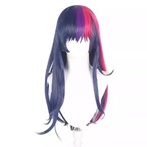 Cosplay Long Curly Purple Pony Costume Wig with Bangs Dark Purple Anime Cosplay Wigs for Women Halloween Party (Curly) in Saudi Arabia