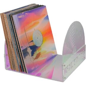 Acrylic Vinyl Record Storage Holder, Prism Colorful Record Holder Stand for Albums,Now Playing Display LP Holder Rack (Prism acrylic, 25-35 LP Capacity) in Kuwait