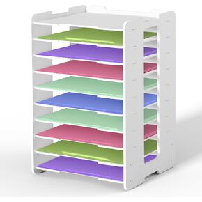 تخزين منظم للورق مقاس 12 × 12، منظم تخزين ورق القصاصات من 6 طبقات، منظمات قابلة للتكديس وتخزين للمكتب باللون الأبيض in Kuwait