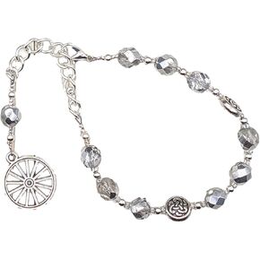 Arianrhod Prayer Bead Bracelet: Welsh Celtic Goddess of the Silver Wheel in Saudi Arabia