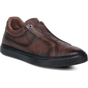 FRANCO CUADRA Men’s Slip-On Sneakers in Honey Deer Leather in Saudi Arabia
