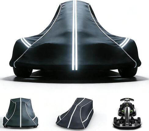 غطاء Go-Kart، الأبعاد 55 طول × 33 عرض × 28 ارتفاع، متوافق مع Segway Ninebot Gokart Pro مصنوع من قماش أكسفورد عالي التحمل مطلي بالفضة ومقاوم للغبار، تصميم محمول خارجي 600D in Kuwait