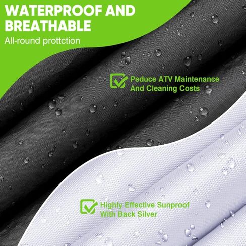 Heavy Duty ATV Cover for Can-am Outlander 700 2023-2025, Water Resistant, All-Weather Protection 4 Wheeler Covers, Elastic Hem for Secure Fit, Outdoor Storage,B Green in Saudi Arabia