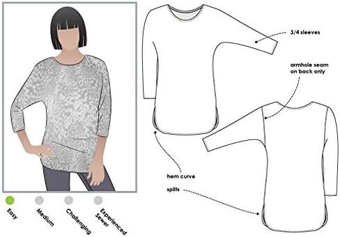 Style Arc Sewing Pattern - Fran Knit Top (Sizes 18-30) in Kuwait