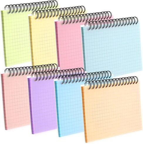 Yahenda 400 Pcs Spiral Index Cards 4x6 Inches Flash Cards with Rings Grid-lined Notecards Index Note Books with Waterproof Cover for Studying Back to School Office Supplies Taking to Do List(White) in Saudi Arabia