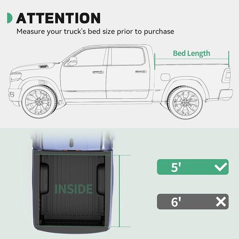غطاء تونيو لسرير الشاحنة ناعم ثلاثي الطي مناسب لسيارة Honda Ridgeline 2017-2026، سرير Fleetside بطول 5 أقدام in Kuwait