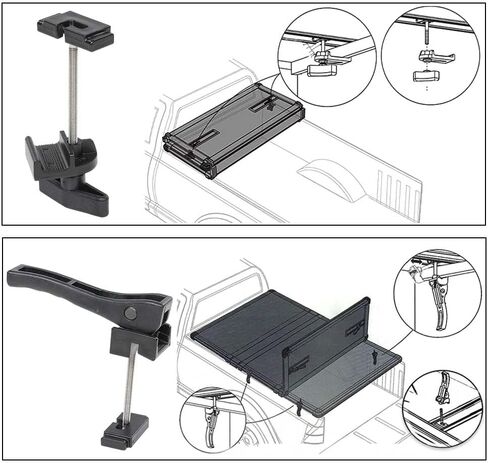 G-PLUS Universal Rear/Front Clamp Cover Hard Canopy Replacement Parts Compatible with Ford/Chevrolet/Toyota/Nissan/Jeep/RAM and so on Hard Tri-Fold Tonneau Cover TSHP01 in Saudi Arabia